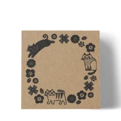 MIYA Company Stamp Cat Floral Circle