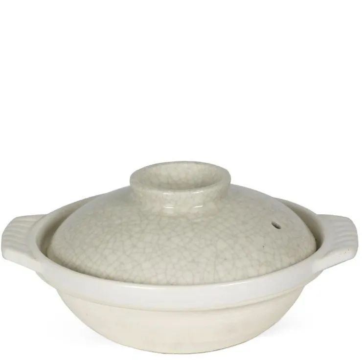 MIYA Company Sumi Kannyu White Donabe Casserole, 34 Oz.