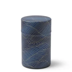 MIYA Company Tea Canister Indigo Gold Waves