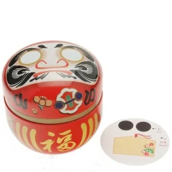 MIYA Company Tea Canister Red Daruma "Wishes"