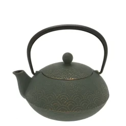 MIYA Company Teapot Cast Iron Bronze Waves
