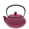 MIYA Company Teapot Cast Iron Gold Purple Chrysanthemum