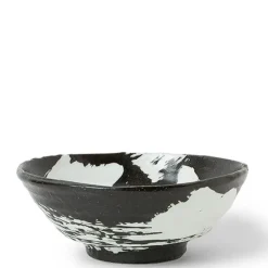 MIYA Company White Brush Stroke Design Ceramic Everyday Bowls made in Japan available at Miya.