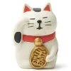 MIYA Company White Maneki Neko Fortune Cat Figurine by Decole Japan available at Miya.