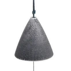 MIYA Company Wind Chime Cone Pewter Ribbed 2"